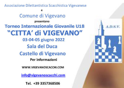 Torneo Internazionale Giovanile U18 “CITTA’ di VIGEVANO” - 03-04-05 giugno 2022