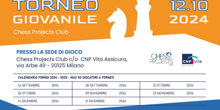 Torneo Giovanile Esordienti Chess Projects Club - 12/10/24