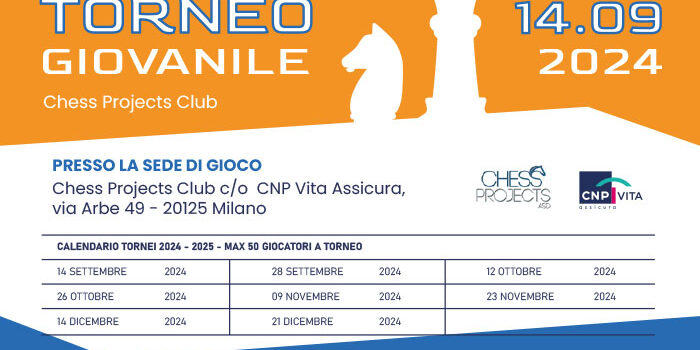 Torneo Giovanile Esordienti Chess Projects Club - 14/09/24