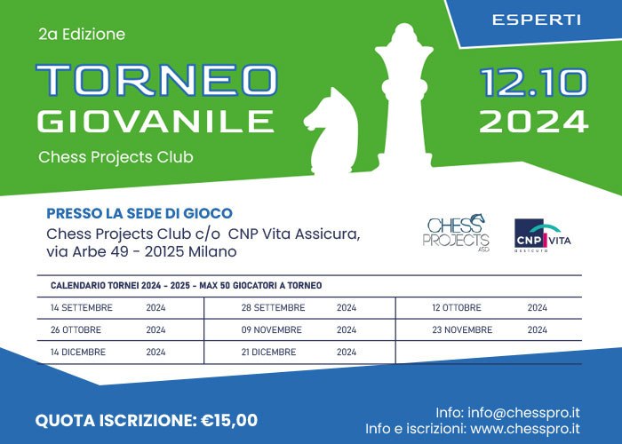 Torneo Giovanile Esperti Chess Projects Club - 12/10/24